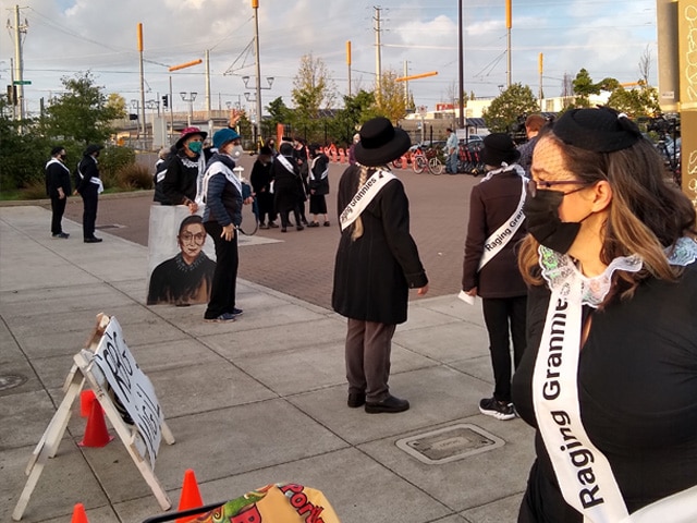 Preparing to march.